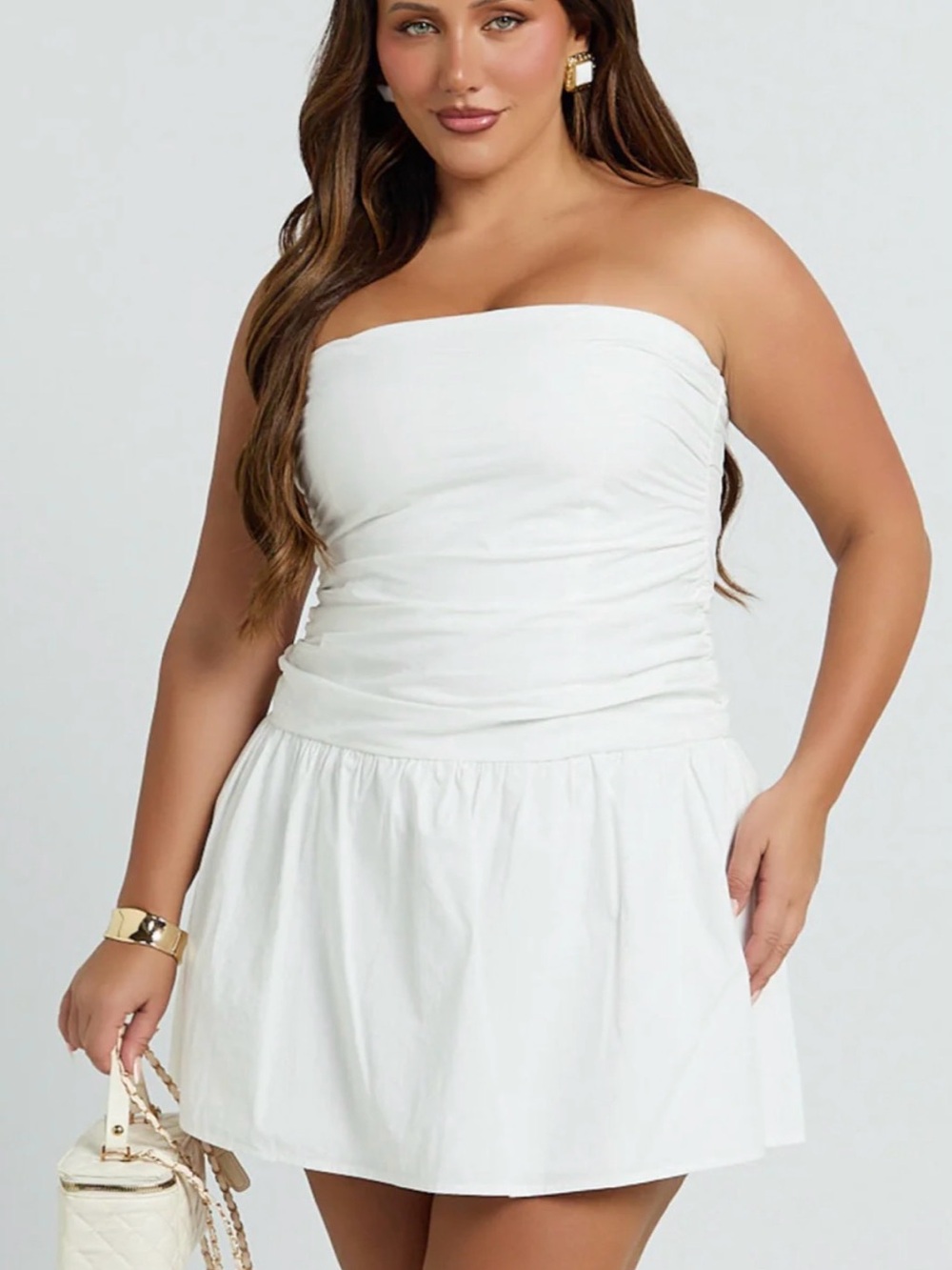 Showpo White Strapless Dress